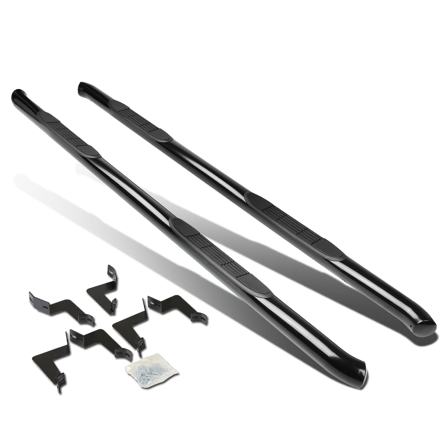 ESTRIBOS 3" - ROUND - 45 DEG - 07-21 TOYOTA TUNDRA - CREWMAX - BLACK