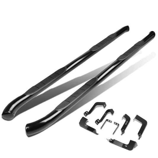 ESTRIBOS 3" - ROUND - 90 DEG - 99-15 CHEVY SILVERADO CREW CAB - BLACK