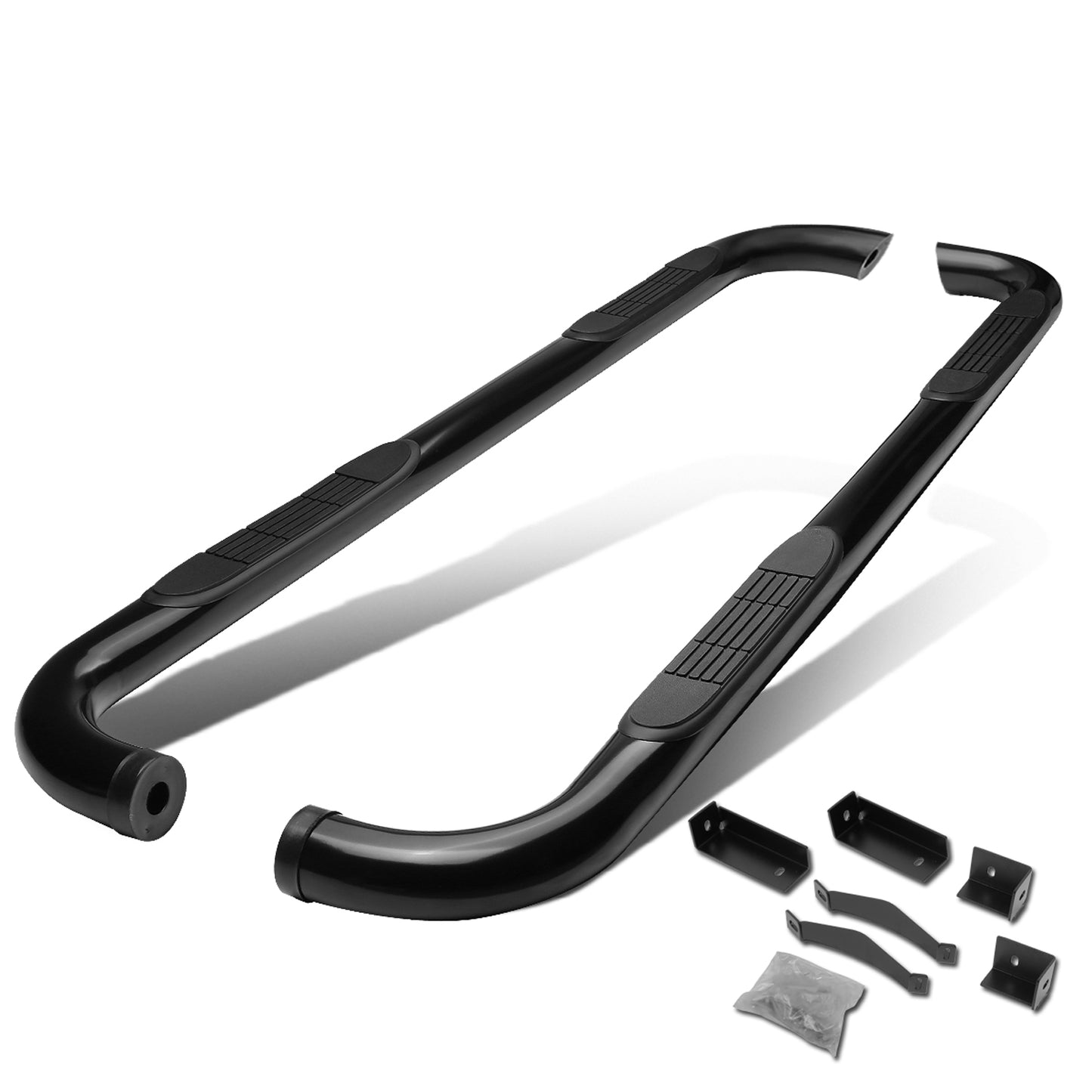 ESTRIBOS 3" - ROUND - 90 DEG - 04-15 NISSAN TITAN - CREW CAB - BLACK
