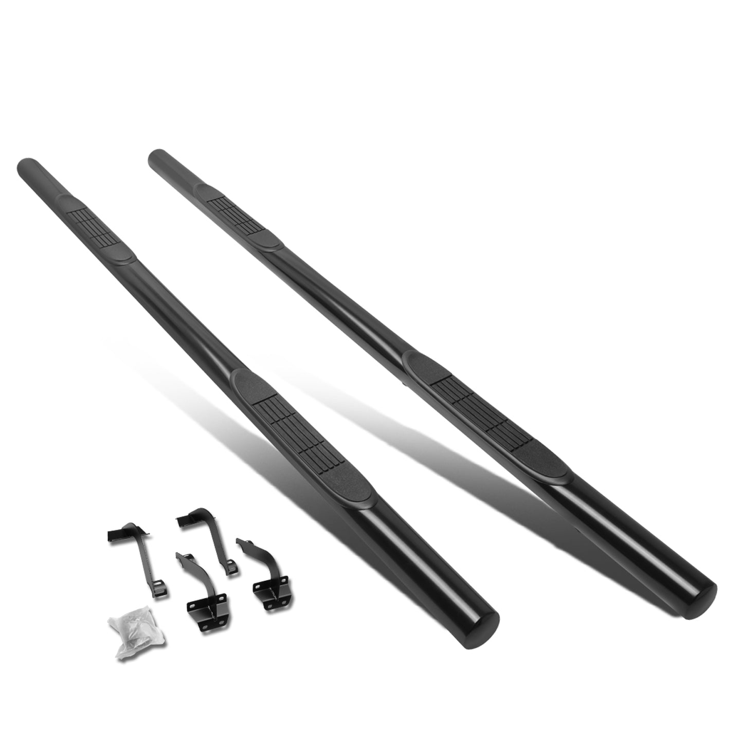 ESTRIBOS 3" - ROUND - STRAIGHT - 15-18 FORD F-150 - EXTENDED CAB - BLACK