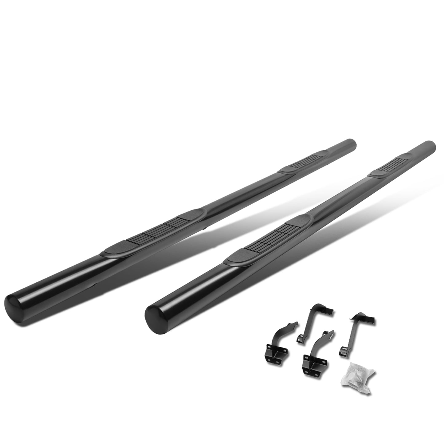 ESTRIBOS 3" - ROUND - STRAIGHT - 15-18 FORD F-150 - EXTENDED CAB - BLACK