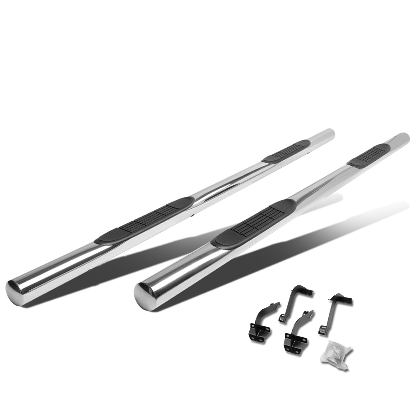 ESTRIBOS 3" - ROUND - STRAIGHT - 15-18 FORD F-150 - EXTENDED CAB - SILVER