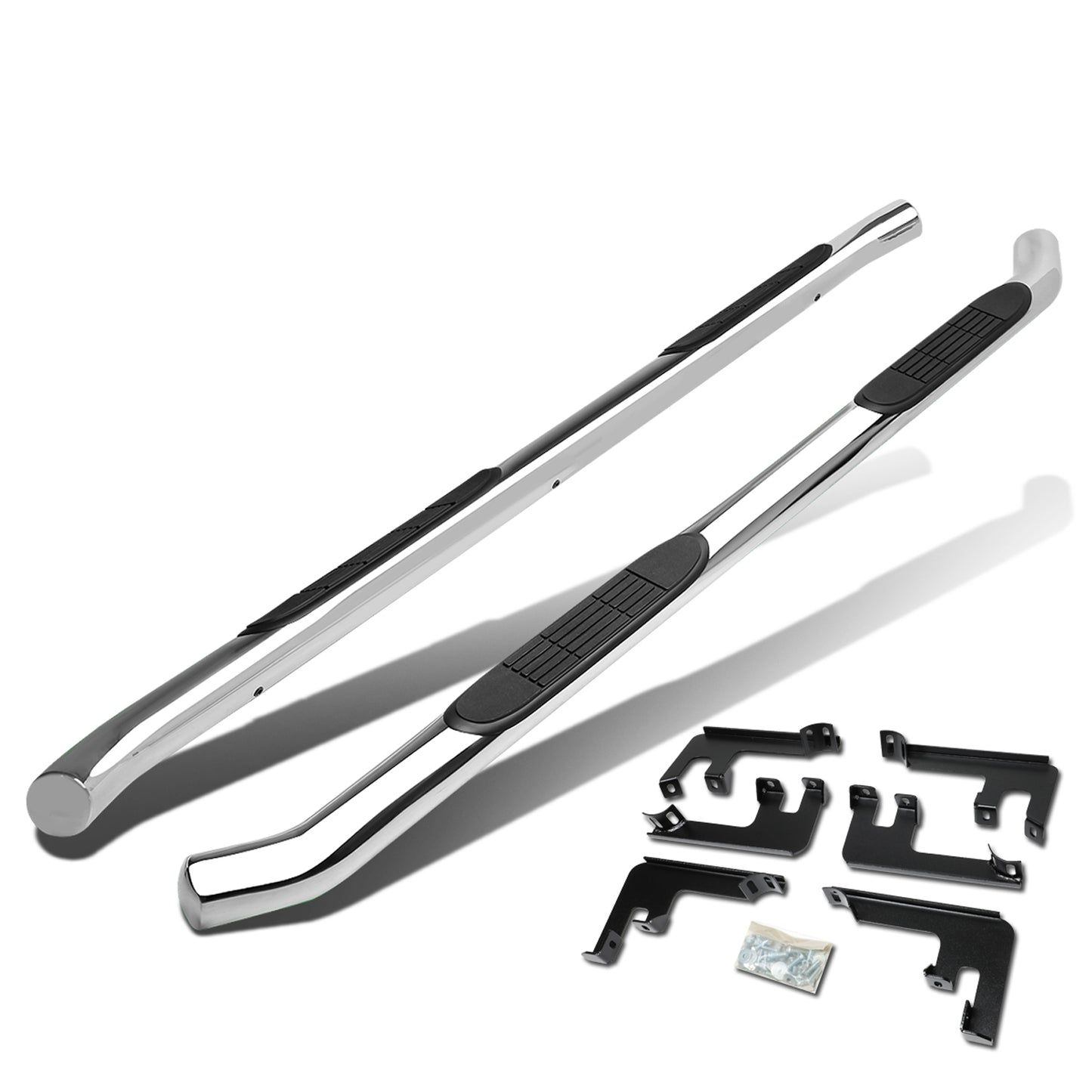 ESTRIBOS 3" - ROUND - STRAIGHT - 16-18 HONDA PILOT - SILVER