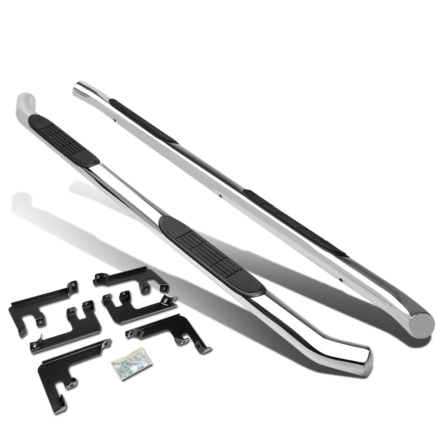 ESTRIBOS 3" - ROUND - STRAIGHT - 16-18 HONDA PILOT - SILVER
