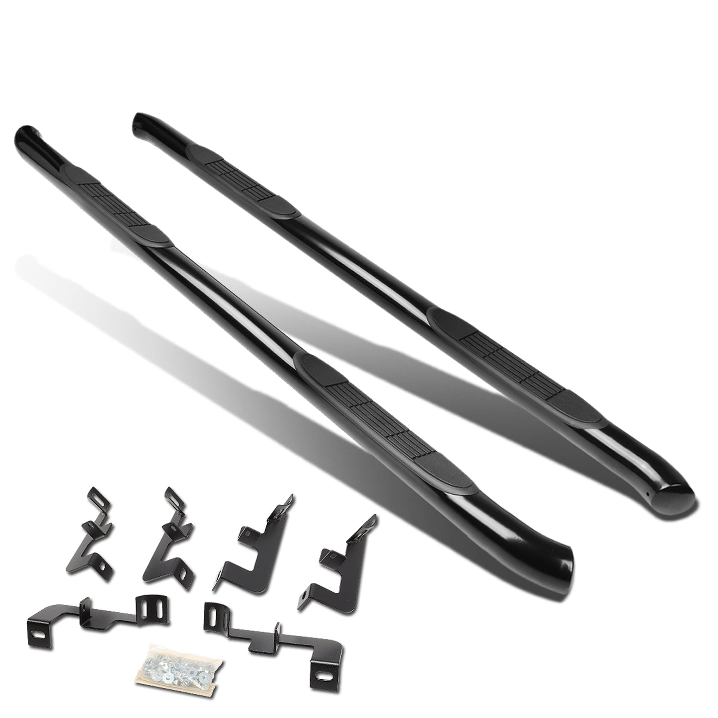 ESTRIBOS 3" - ROUND - STRAIGHT - 18-20 JEEP WRANGLER JL 4DR - BLACK