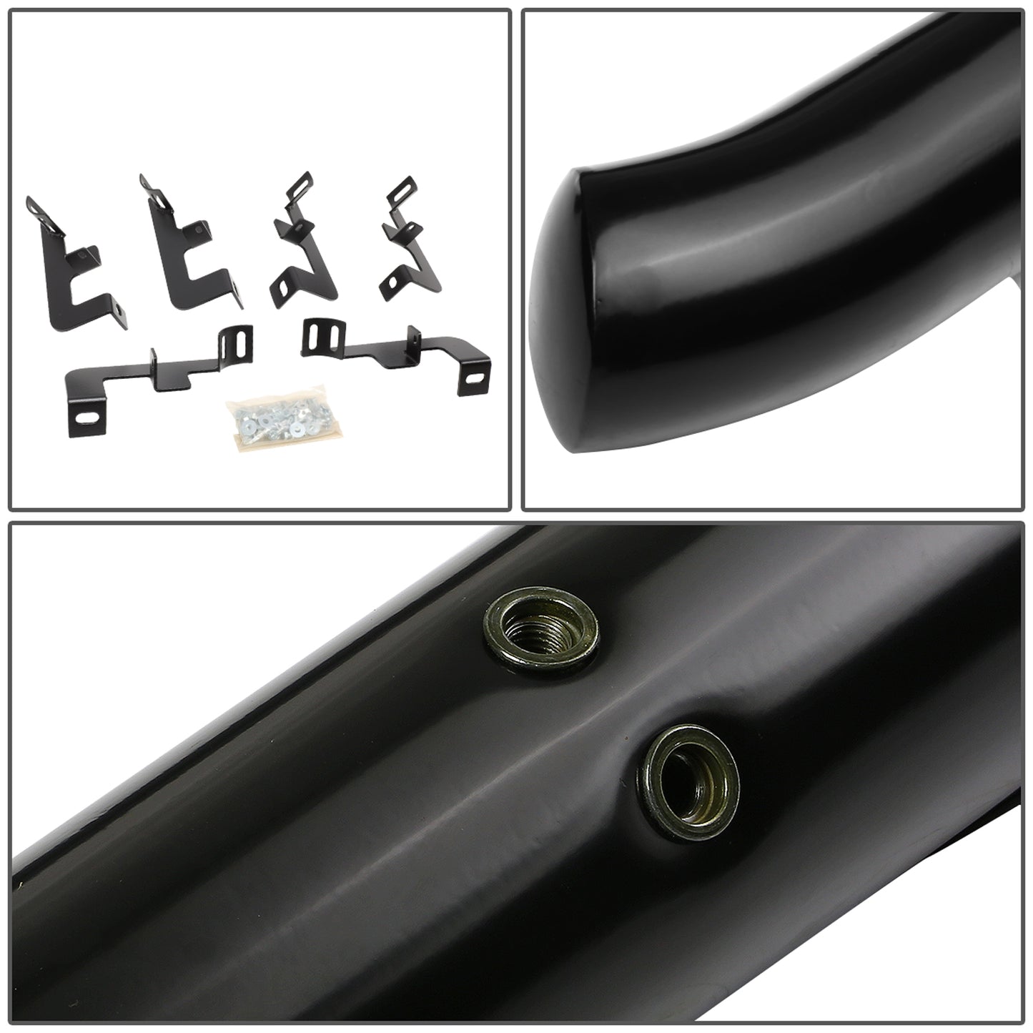 ESTRIBOS 3" - ROUND - STRAIGHT - 18-20 JEEP WRANGLER JL 4DR - BLACK