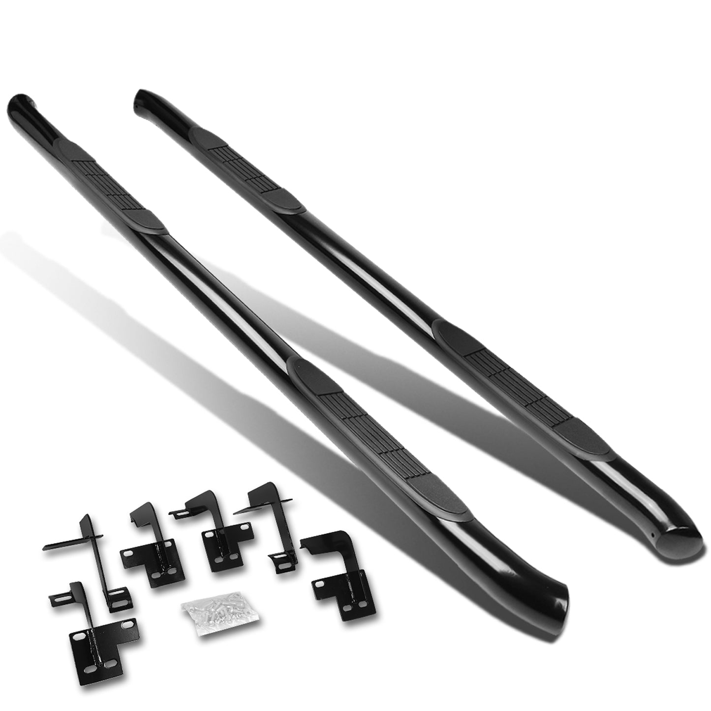 ESTRIBOS 3" - ROUND - STRAIGHT - 19-20 DODGE RAM 1500 - EXTENDED CAB - BLACK