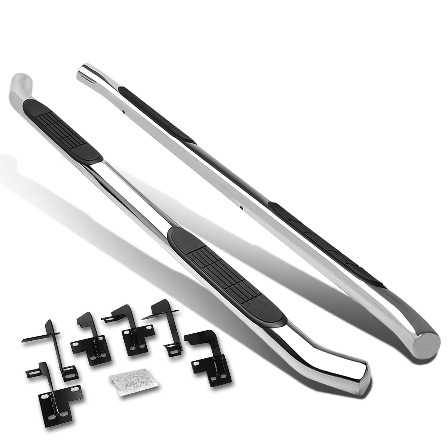 ESTRIBOS 3" - ROUND - STRAIGHT - 19-20 DODGE RAM 1500 - EXTENDED CAB - SILVER