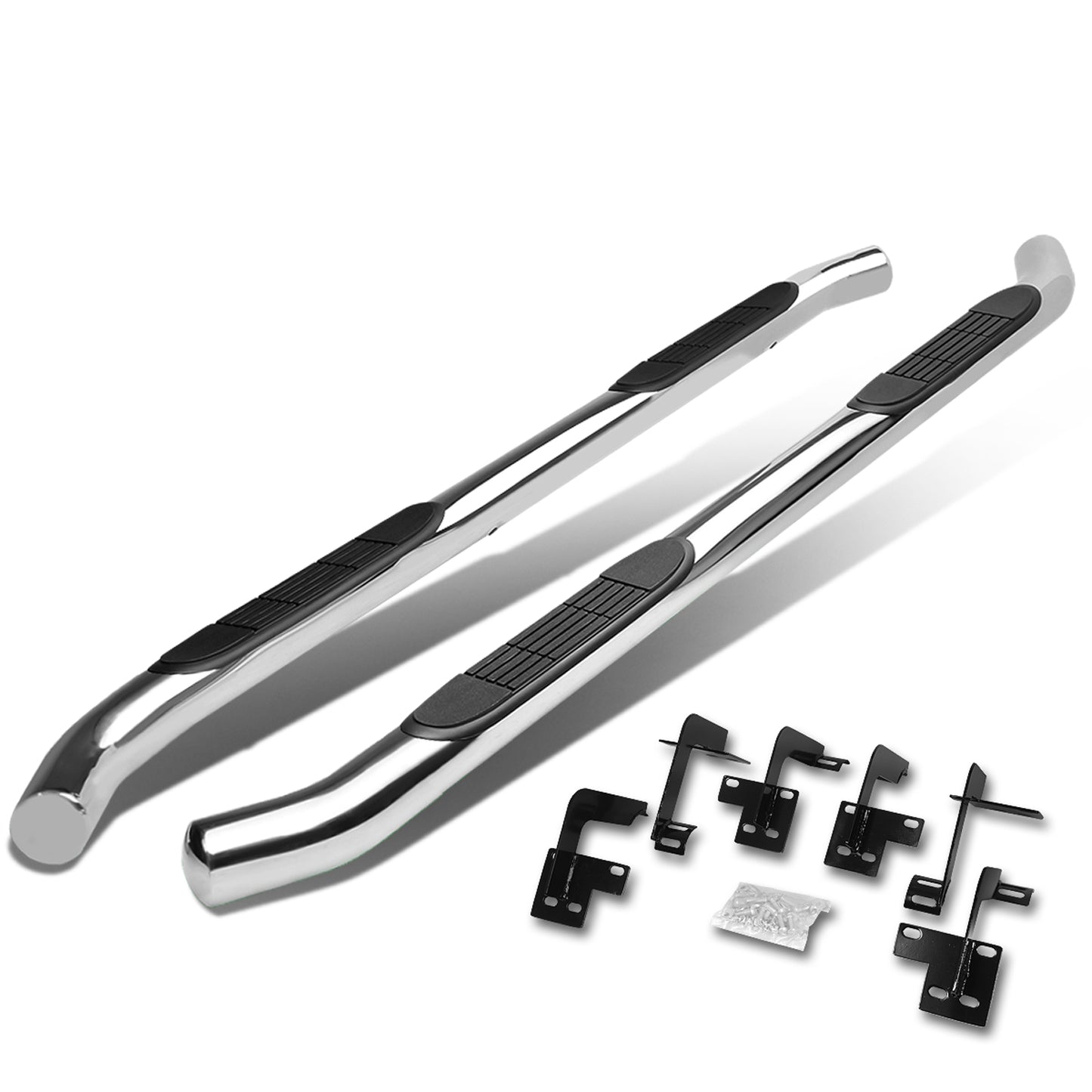 ESTRIBOS 3" - ROUND - STRAIGHT - 19-20 DODGE RAM 1500 - EXTENDED CAB - SILVER