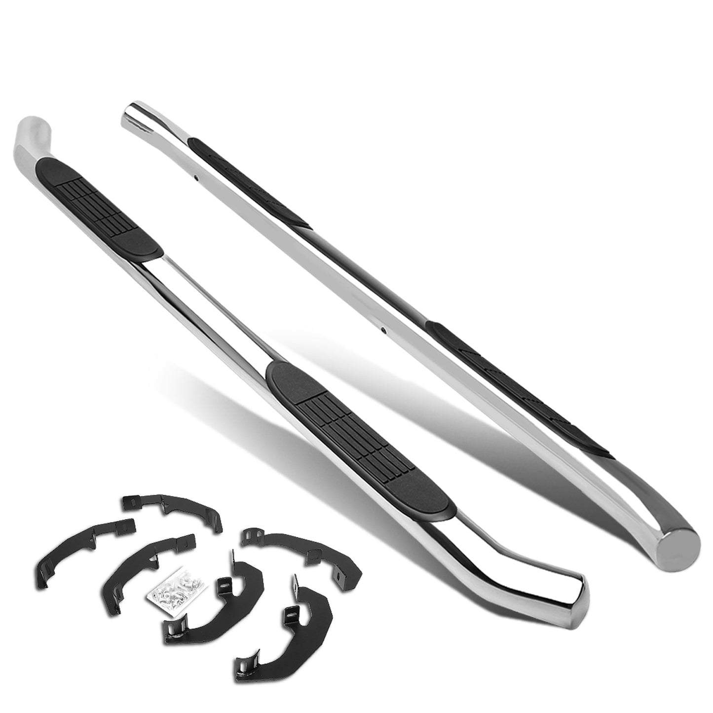 ESTRIBOS 3" - 45 DEG - 19-20 CHEVY SILVERADO 1500, GMC SIERRA 1500 / 2020 CHEVY SILVERADO 2500HD, SILVERADO 3500HD, GMC SIERRA 2500HD, SIERRA 3500HD - EXTENDED CAB - SILVER