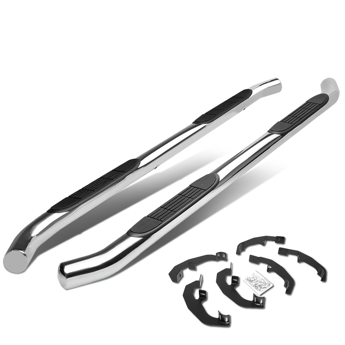 ESTRIBOS 3" - 45 DEG - 19-20 CHEVY SILVERADO 1500, GMC SIERRA 1500 / 2020 CHEVY SILVERADO 2500HD, SILVERADO 3500HD, GMC SIERRA 2500HD, SIERRA 3500HD - EXTENDED CAB - SILVER