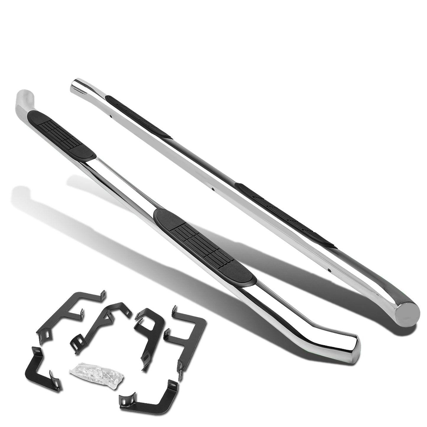 ESTRIBOS 3" - ROUND - STRAIGHT - 19-20 TOYOTA RAV4 - SILVER