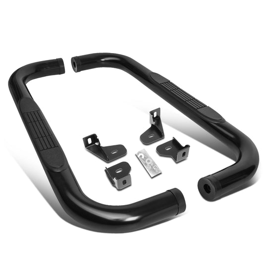 ESTRIBOS 3" - ROUND - 90 DEG - 19-20 CHEVY SILVERADO - REGULAR CAB - BLACK