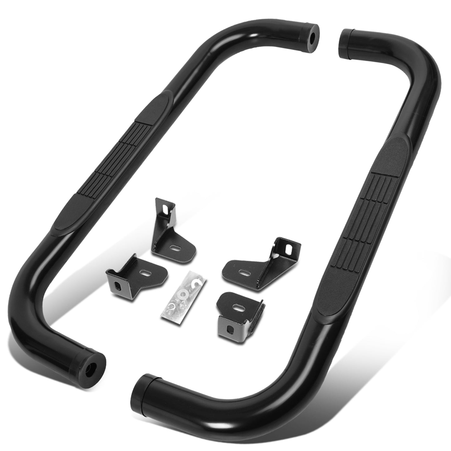 ESTRIBOS 3" - ROUND - 90 DEG - 19-20 CHEVY SILVERADO - REGULAR CAB - BLACK