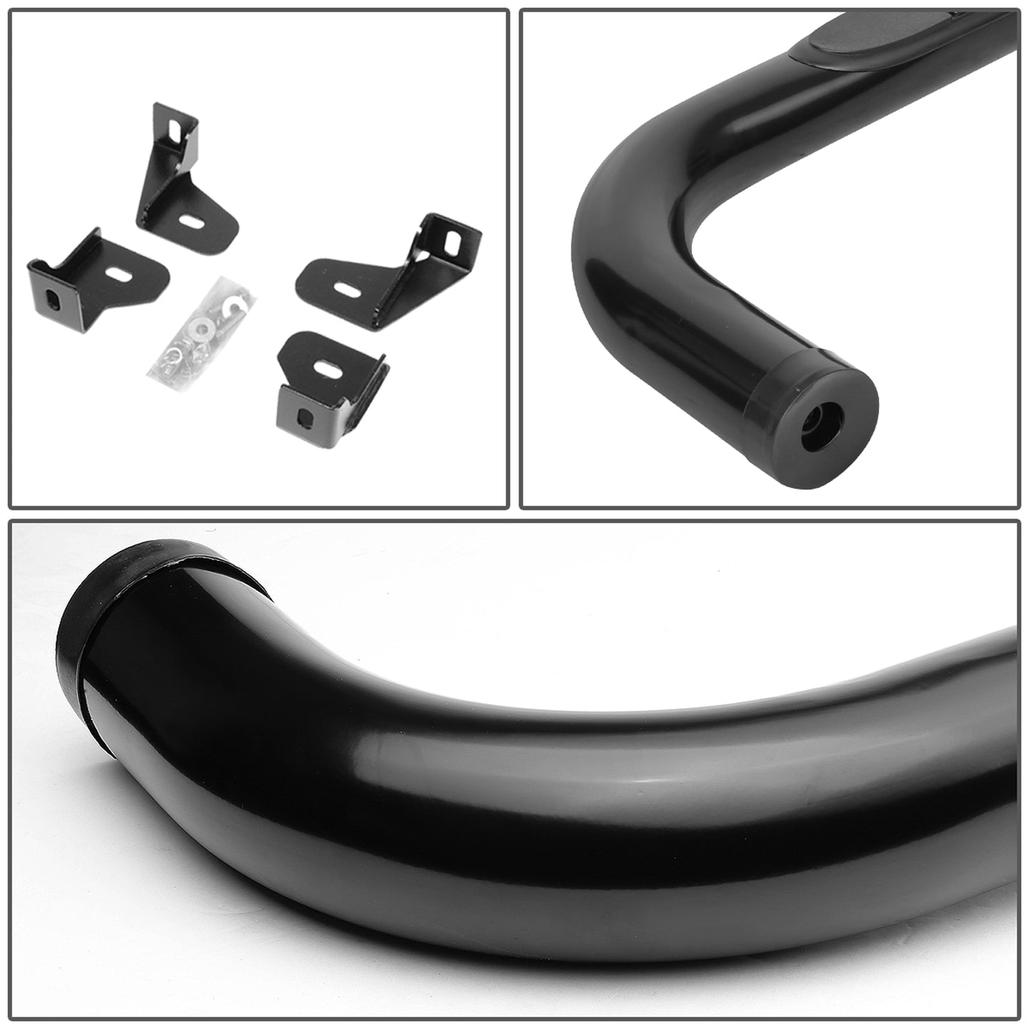 ESTRIBOS 3" - ROUND - 90 DEG - 19-20 CHEVY SILVERADO - REGULAR CAB - BLACK