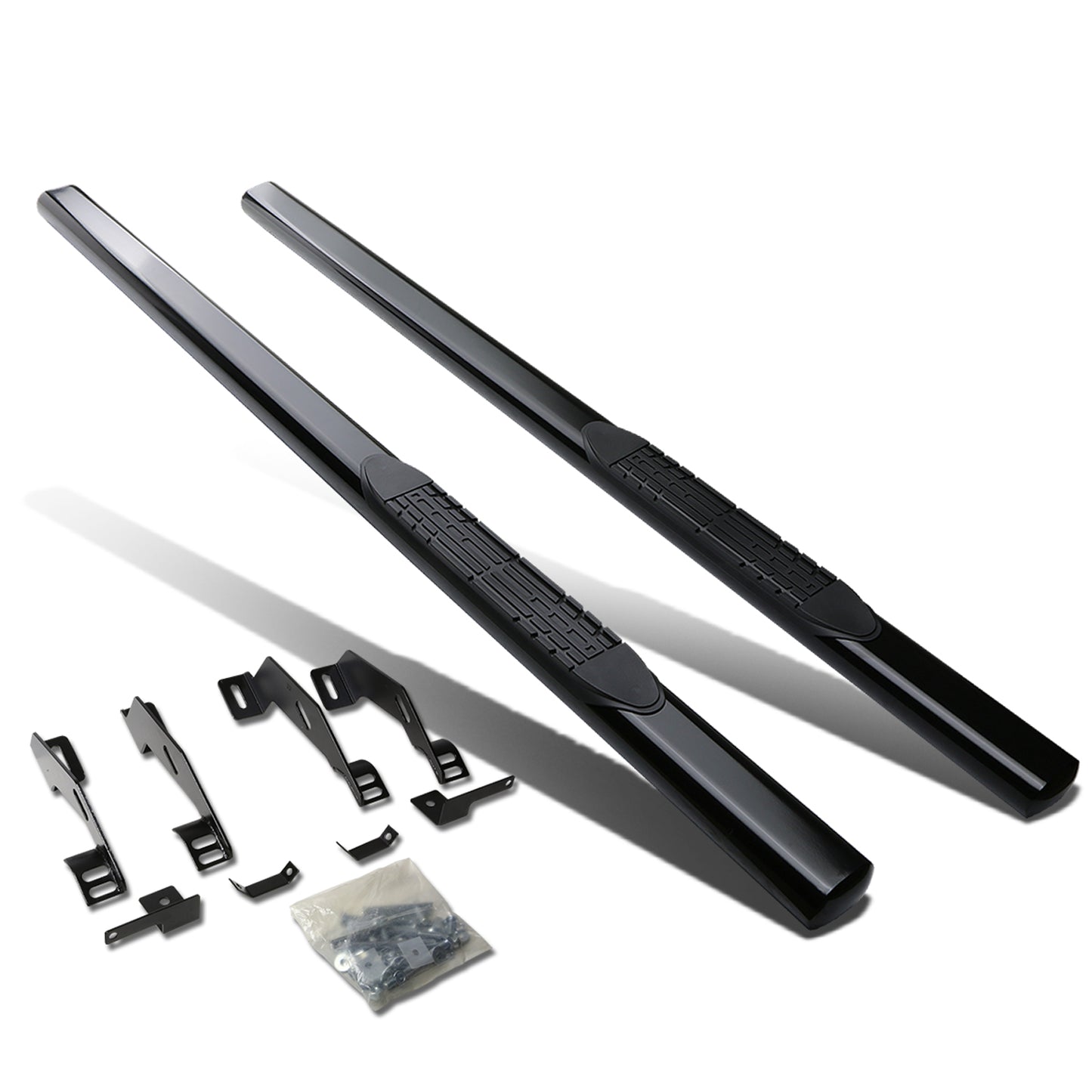 ESTRIBOS 4" - OVAL - STRAIGHT - 88-99 CHEVY C/K PICK-UP - EXTENDED CAB - BLACK