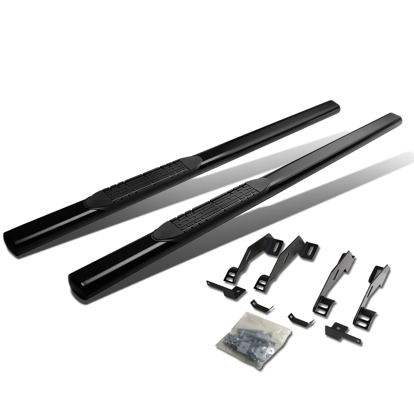 ESTRIBOS 4" - OVAL - STRAIGHT - 88-99 CHEVY C/K PICK-UP - EXTENDED CAB - BLACK
