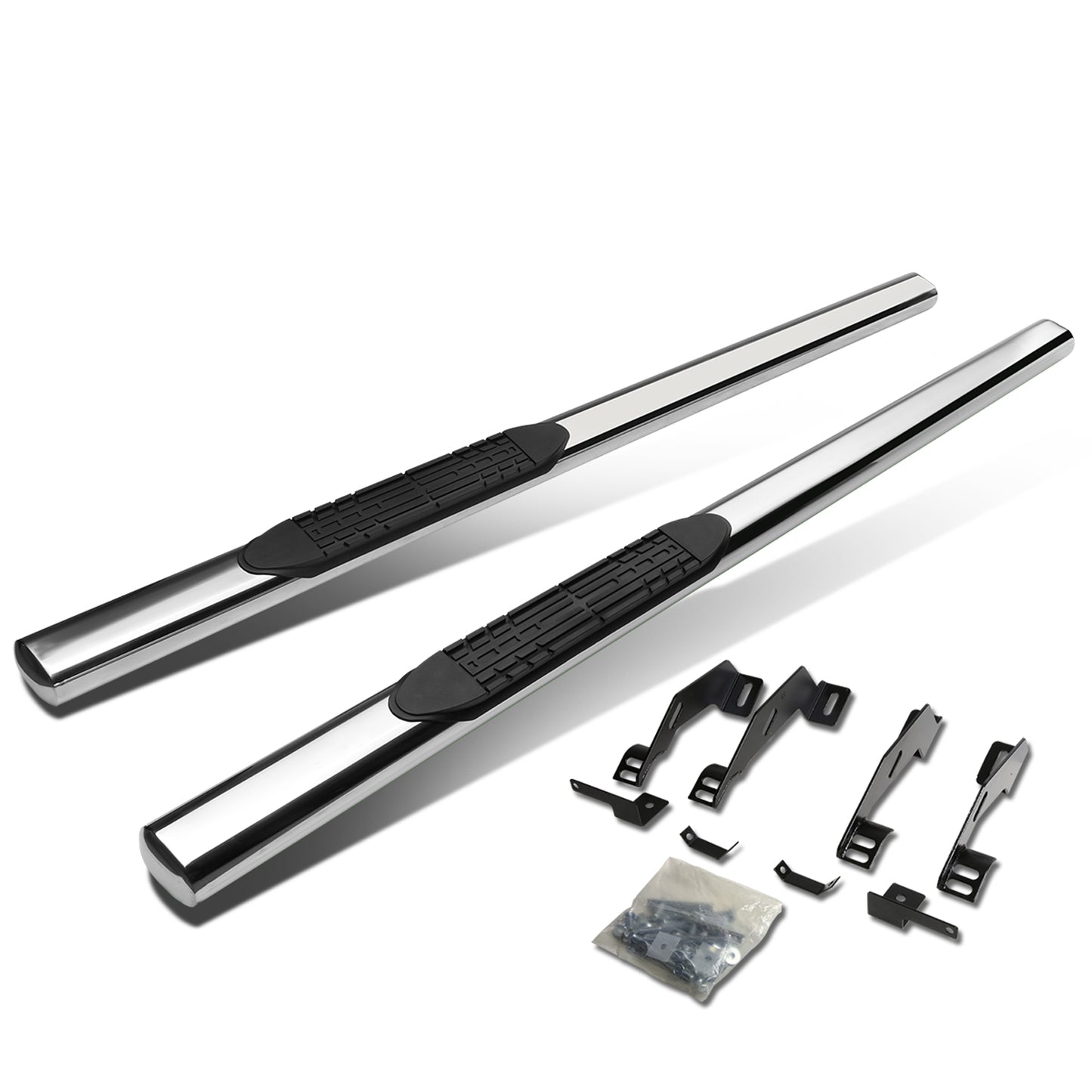 ESTRIBOS 4" - OVAL - STRAIGHT - 88-99 CHEVY C/K PICK-UP - EXTENDED CAB - SILVER