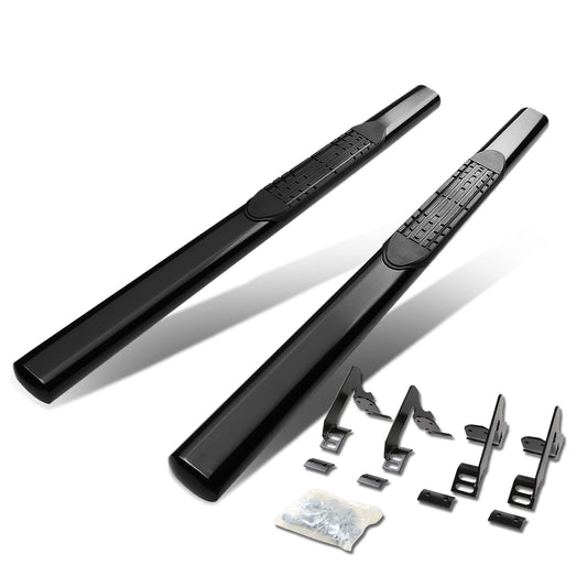 ESTRIBOS 4" - OVAL - STRAIGHT - 04-12 CHEVY COLORADO, GMC CANYON - REGULAR CAB - BLACK