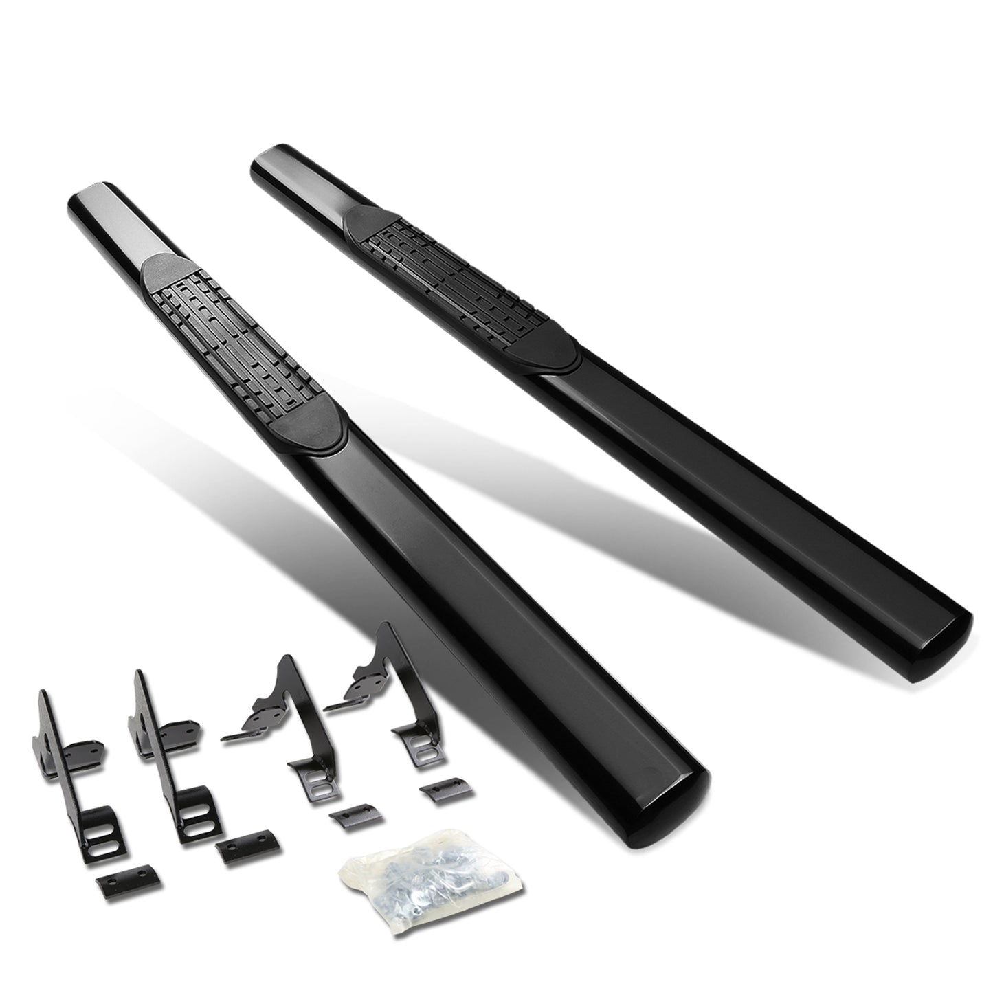 ESTRIBOS 4" - OVAL - STRAIGHT - 04-12 CHEVY COLORADO, GMC CANYON - REGULAR CAB - BLACK