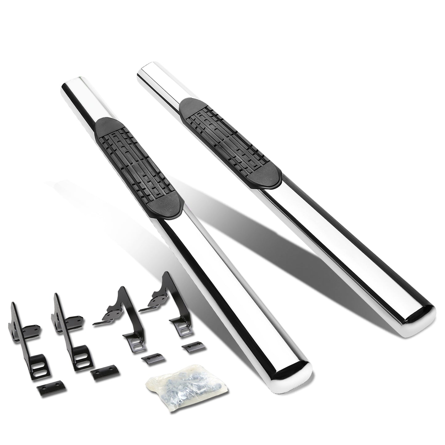 ESTRIBOS 4" - OVAL - STRAIGHT - 04-12 CHEVY COLORADO, GMC CANYON - REGULAR CAB - SILVER