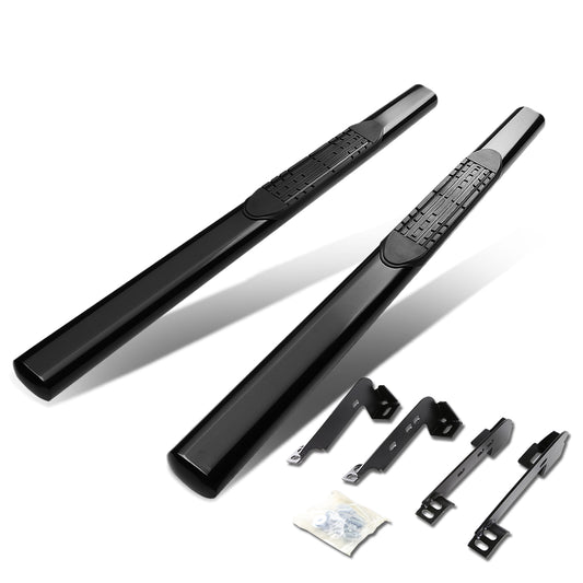 ESTRIBOS 4" - OVAL - STRAIGHT - 99-13 CHEVY SILVERADO 1500, GMC SIERRA 1500 / 99-14 CHEVY SILVERADO 2500, SILVERADO 3500, GMC SIERRA 2500, SIERRA 3500 - REGULAR CAB - BLACK