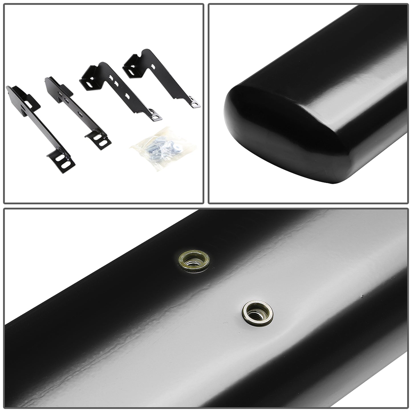 ESTRIBOS 4" - OVAL - STRAIGHT - 99-13 CHEVY SILVERADO 1500, GMC SIERRA 1500 / 99-14 CHEVY SILVERADO 2500, SILVERADO 3500, GMC SIERRA 2500, SIERRA 3500 - REGULAR CAB - BLACK