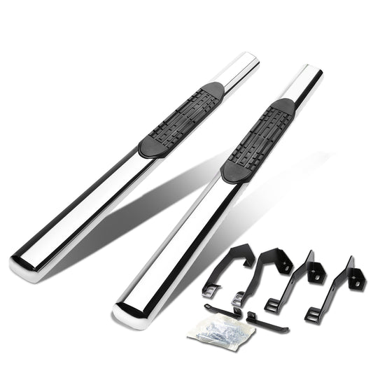 ESTRIBOS 4" - OVAL - STRAIGHT - 02-08 DODGE RAM 1500 / 03-09 DODGE RAM 2500, 3500 - REGULAR CAB - SILVER