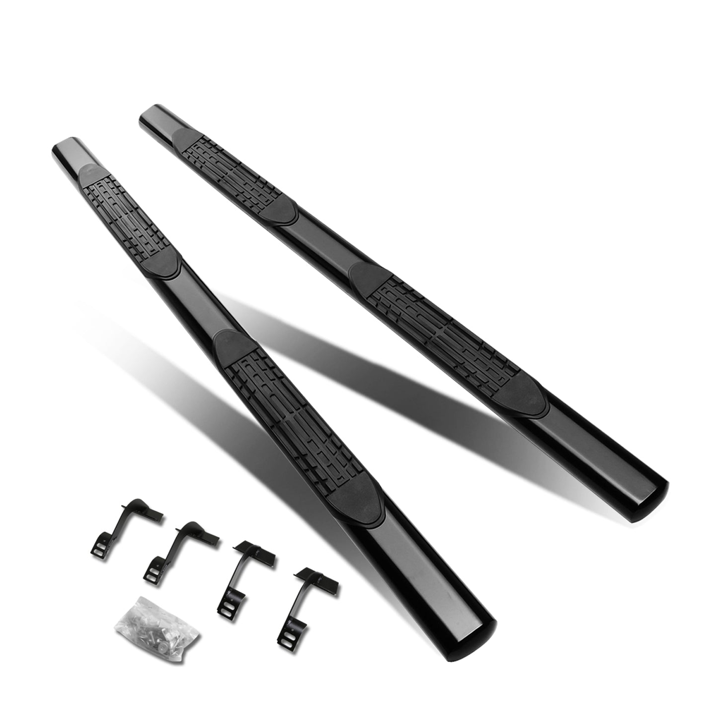 ESTRIBOS 4" - OVAL - STRAIGHT - 15-18 FORD F-150 - EXTENDED CAB - BLACK