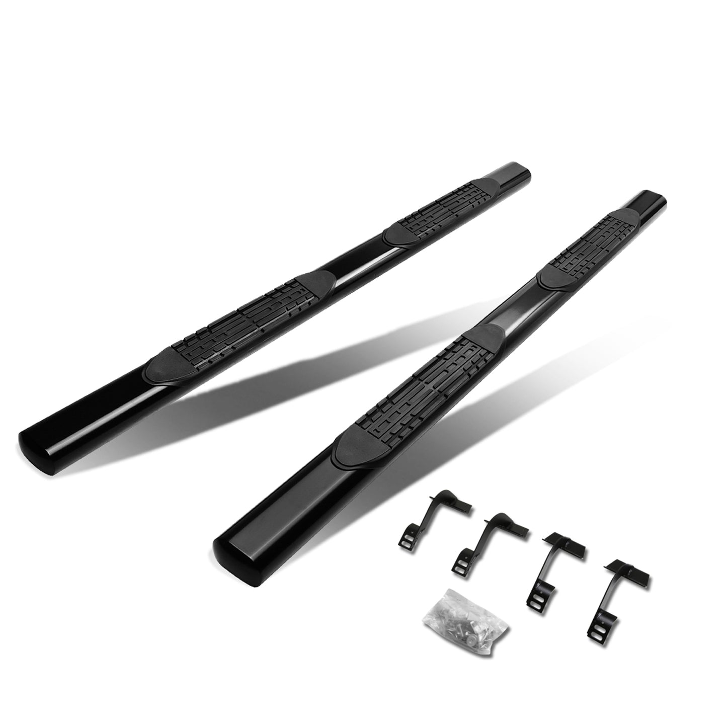 ESTRIBOS 4" - OVAL - STRAIGHT - 15-18 FORD F-150 - EXTENDED CAB - BLACK