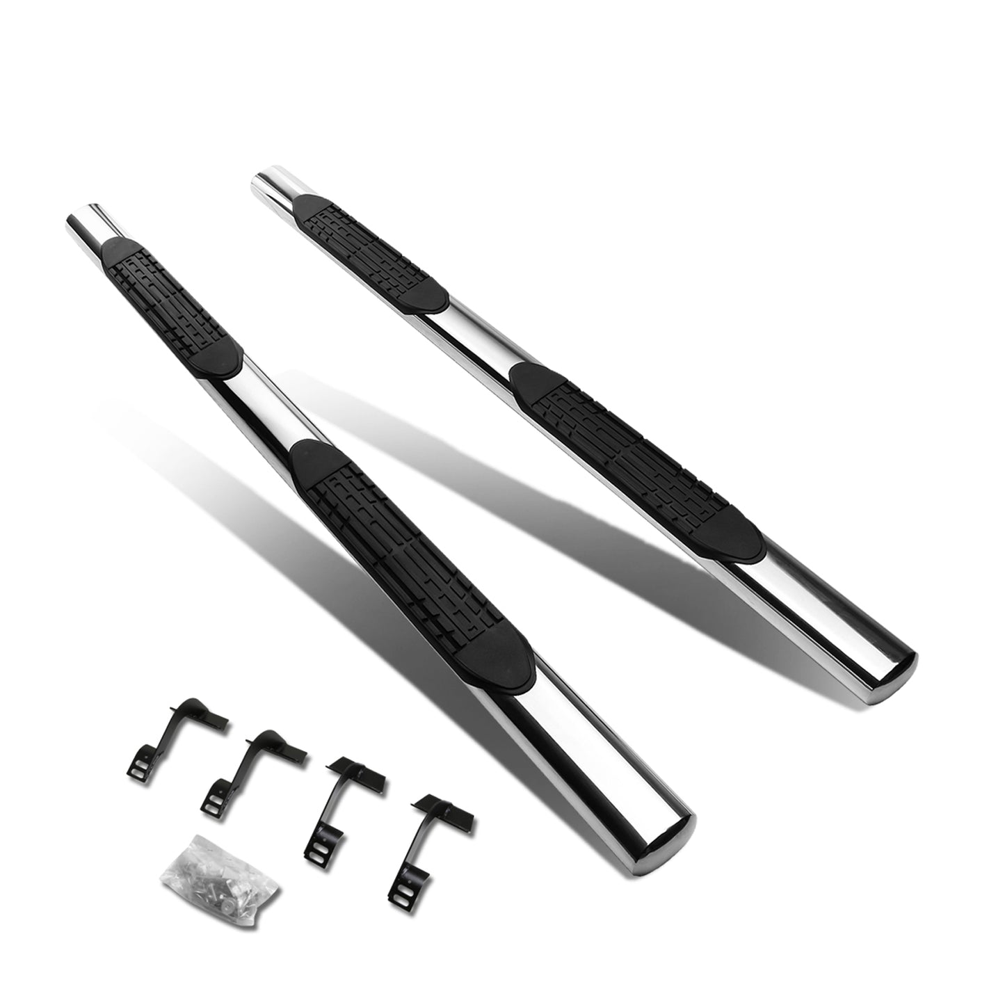 ESTRIBOS 4" - OVAL - STRAIGHT - 15-18 FORD F-150 - EXTENDED CAB - SILVER