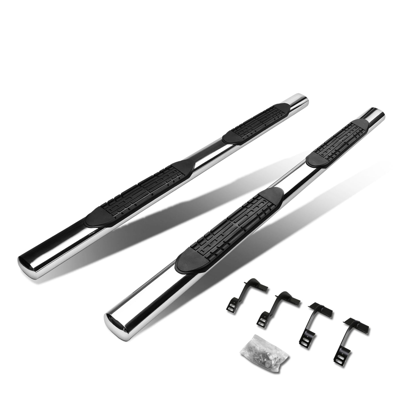 ESTRIBOS 4" - OVAL - STRAIGHT - 15-18 FORD F-150 - EXTENDED CAB - SILVER