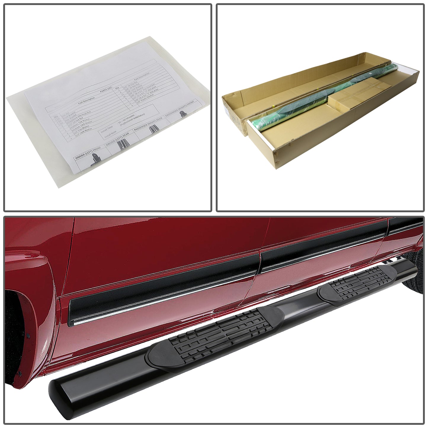 ESTRIBOS 4" - OVAL - STRAIGHT - 15-18 FORD F-150 - CREW CAB - BLACK