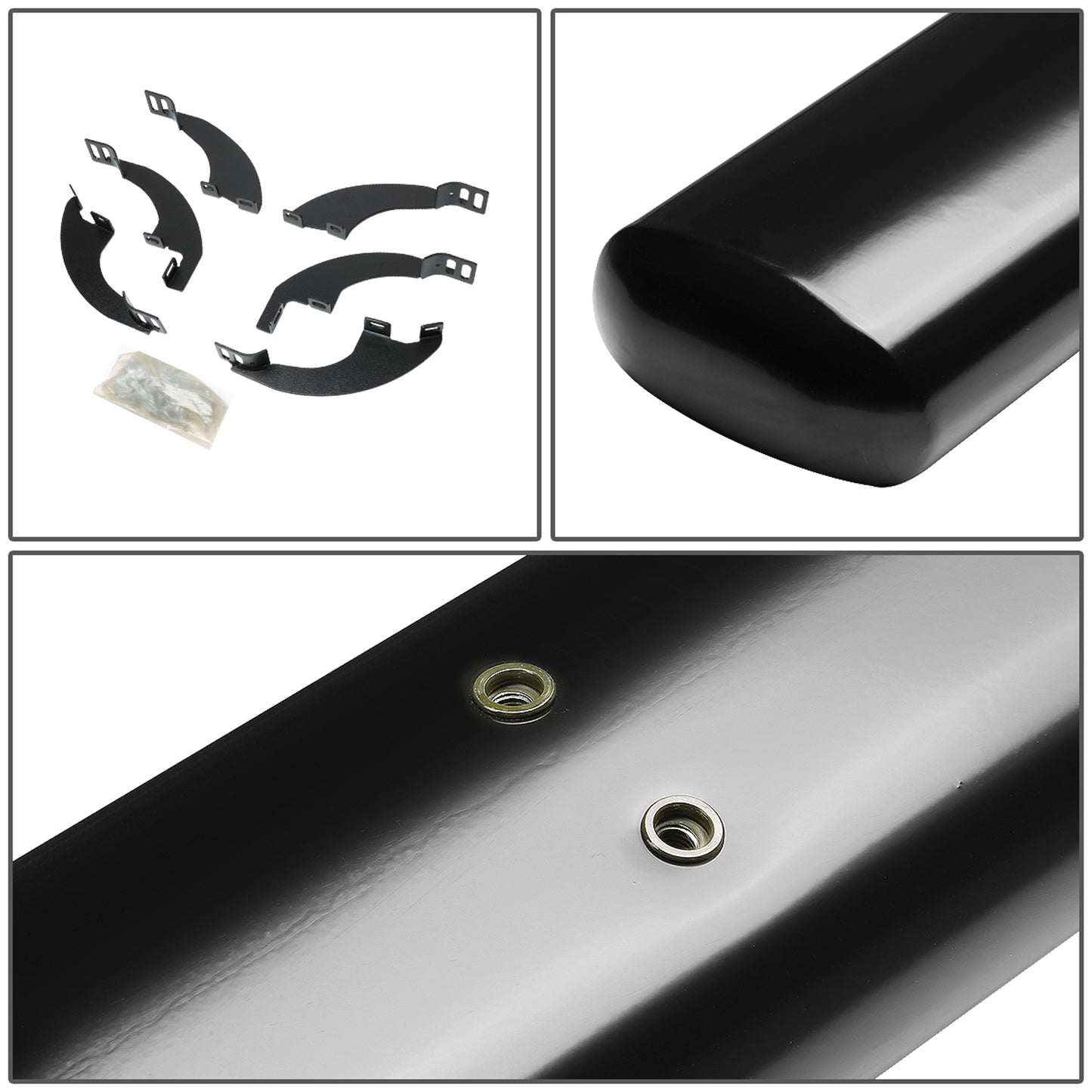 ESTRIBOS 4" - OVAL - STRAIGHT - 17-18 HONDA RIDGELINE / 16-18 HONDA PILOT - BLACK