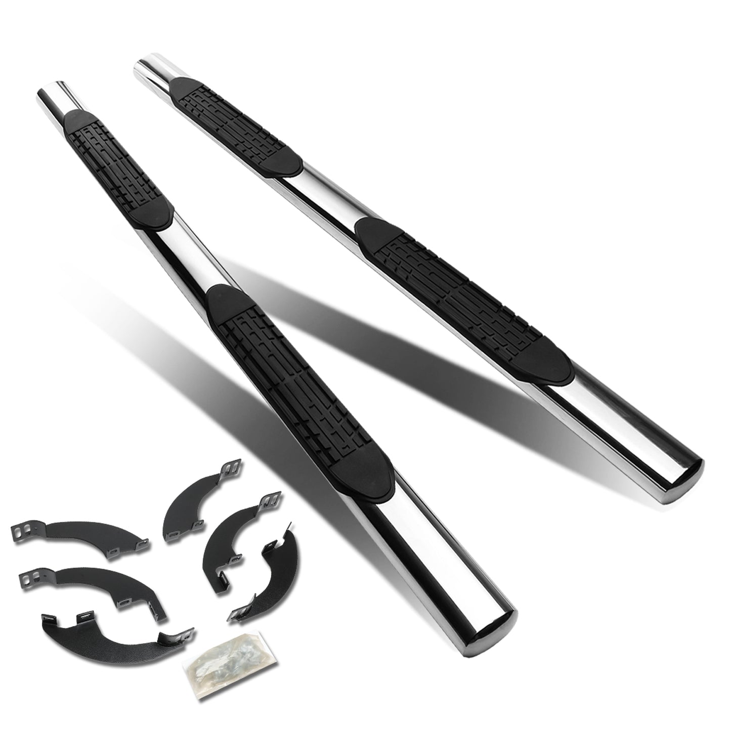 ESTRIBOS 4" - OVAL - STRAIGHT - 17-18 HONDA RIDGELINE / 16-18 HONDA PILOT - SILVER