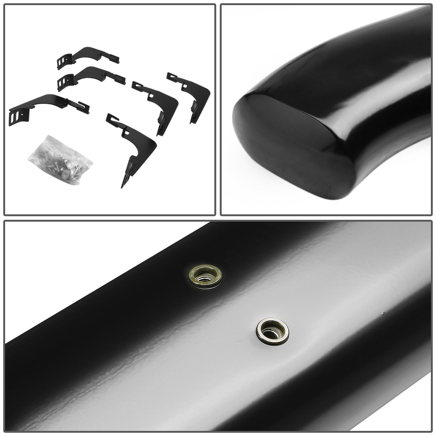 ESTRIBOS 4" - OVAL - 45 DEG - 15-24 CHEVY COLORADO, GMC CANYON - EXTENDED CAB - BLACK