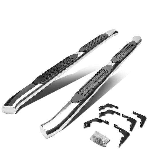 ESTRIBOS 4" - OVAL - 45 DEG - 15-24 CHEVY COLORADO, GMC CANYON - EXTENDED CAB - SILVER