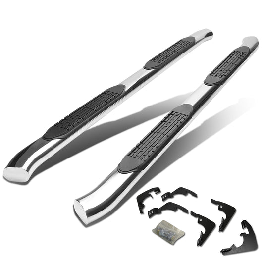 ESTRIBOS 4" - OVAL - 45 DEG - 15-24 CHEVY COLORADO, GMC CANYON - CREW CAB - SILVER