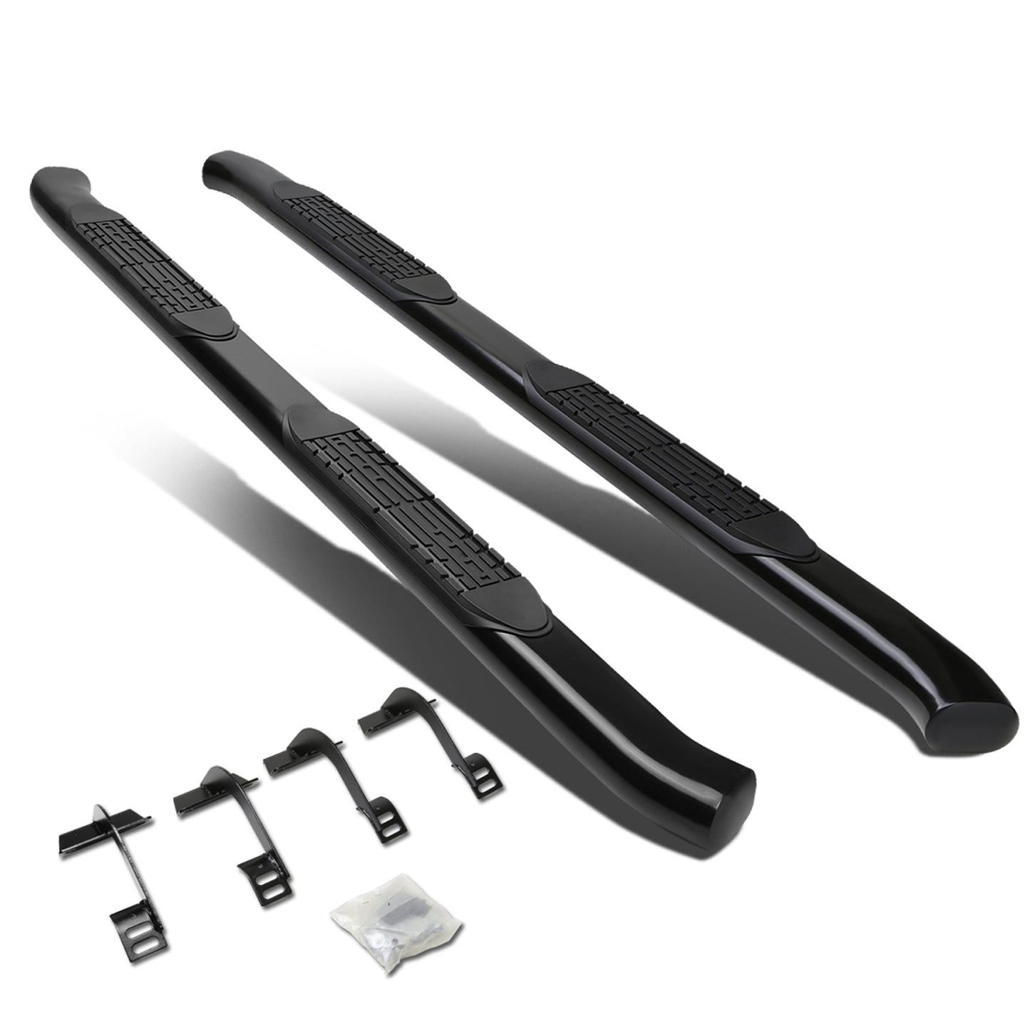 ESTRIBOS 4" - OVAL - 45 DEG - 15-16 FORD F-150 - SUPER CAB - BLACK