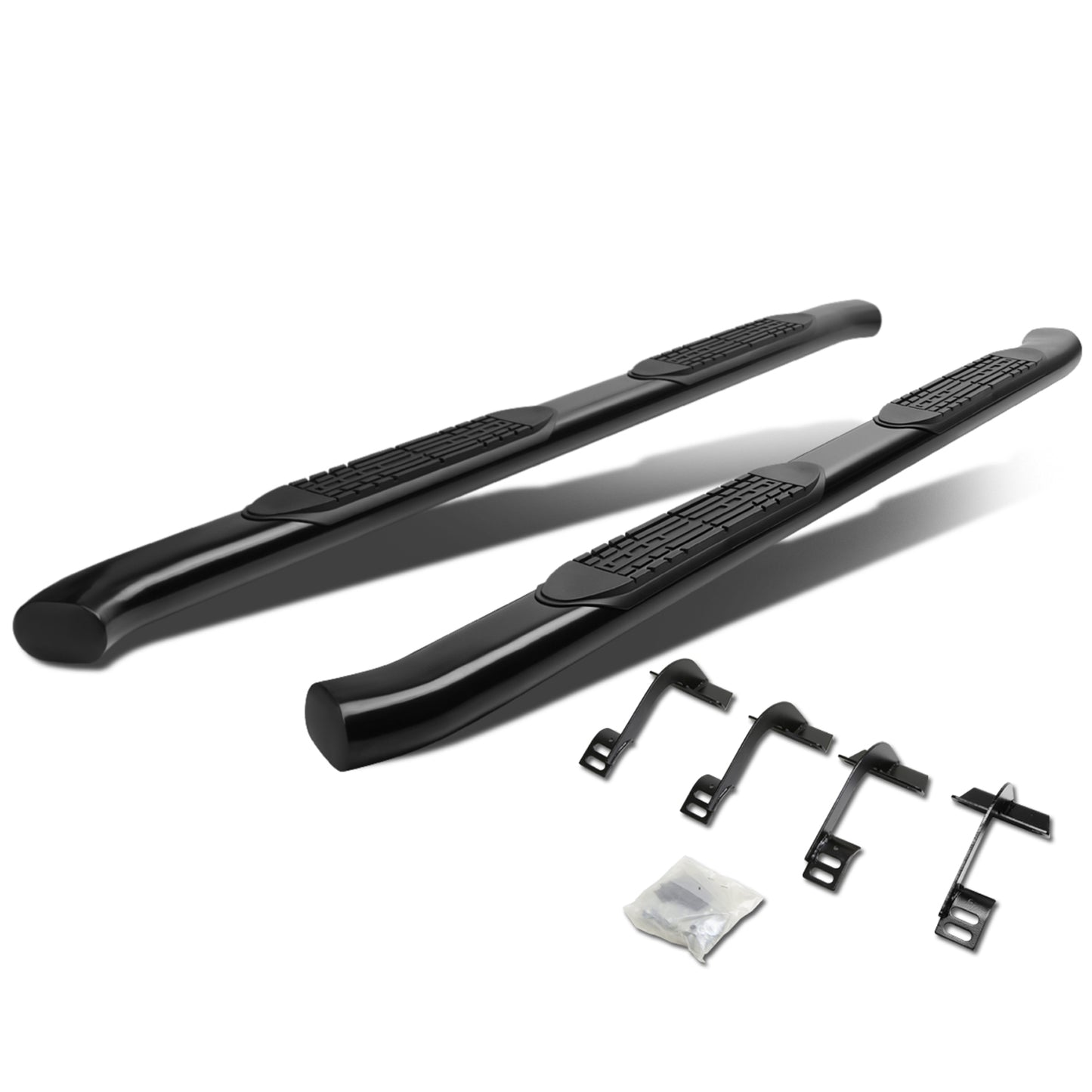 ESTRIBOS 4" - OVAL - 45 DEG - 15-16 FORD F-150 - SUPER CAB - BLACK