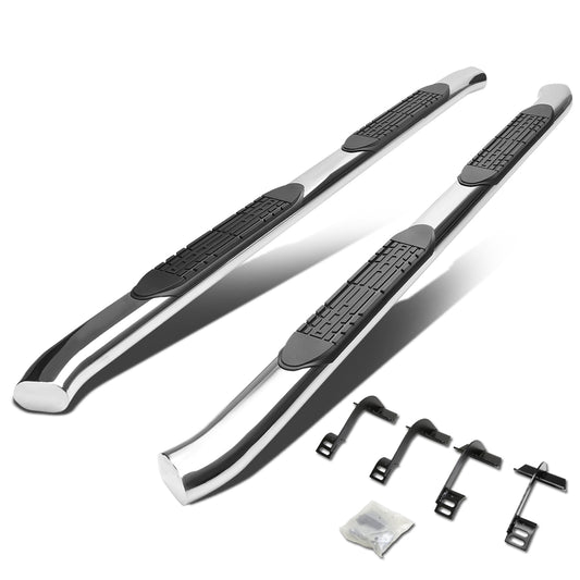 ESTRIBOS 4" - OVAL - 45 DEG - 15-16 FORD F-150 - SUPER CAB - SILVER