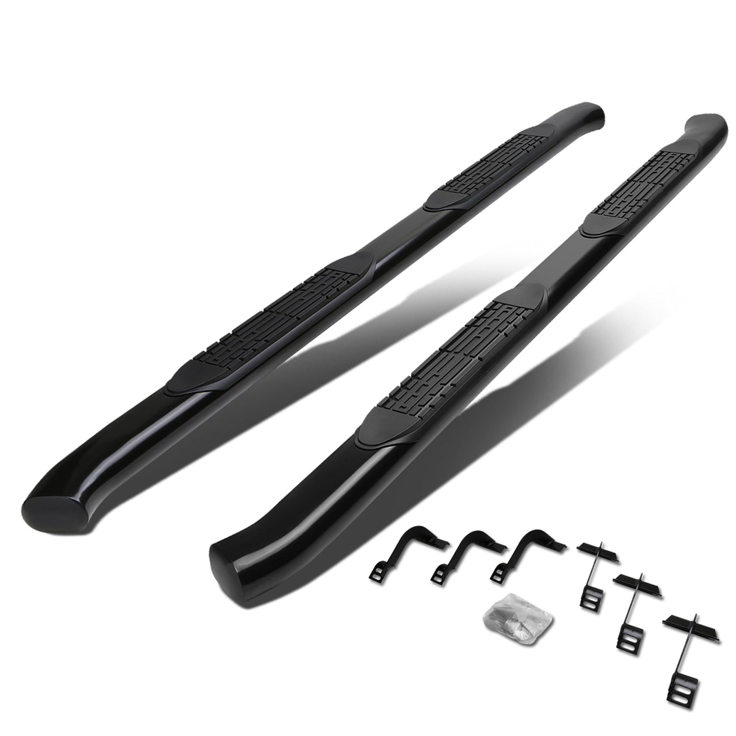 ESTRIBOS 4" - OVAL - 45 DEG - 15-16 FORD F-150 - SUPER CREW - BLACK