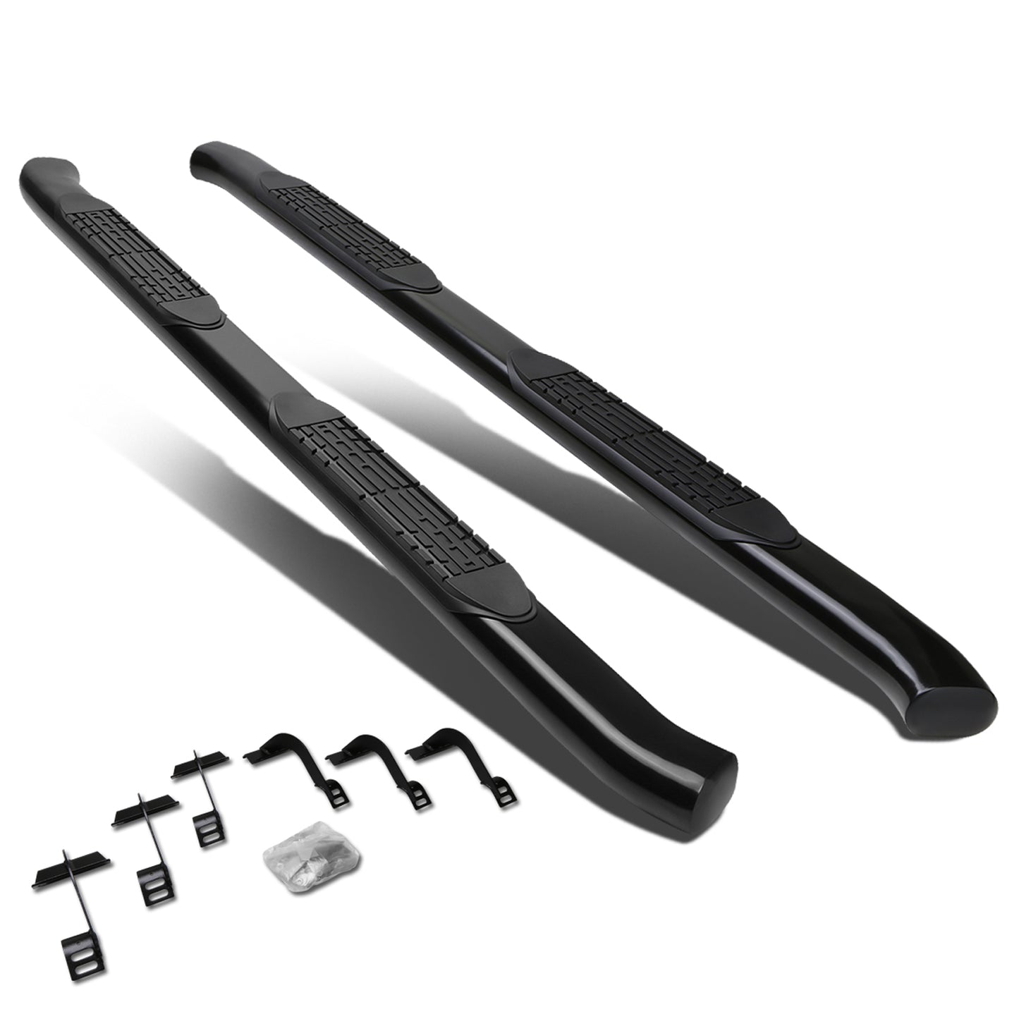 ESTRIBOS 4" - OVAL - 45 DEG - 15-16 FORD F-150 - SUPER CREW - BLACK