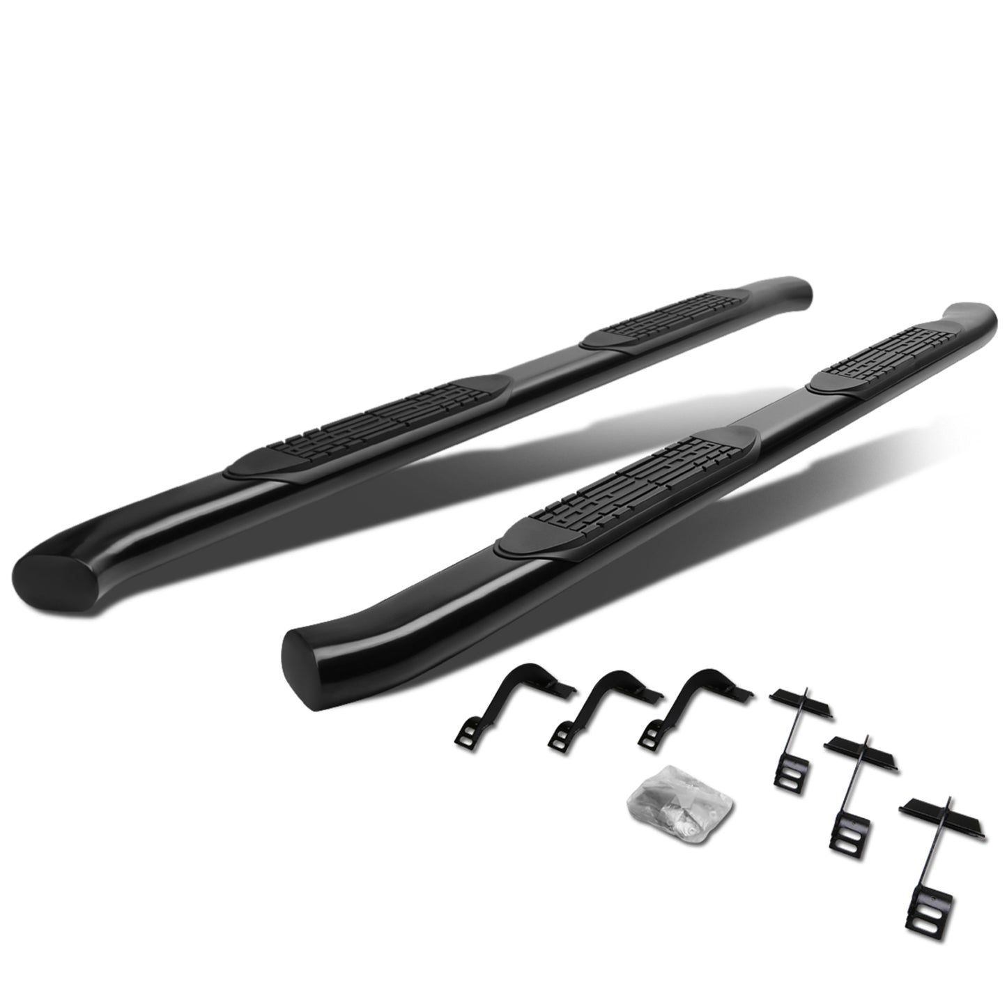 ESTRIBOS 4" - OVAL - 45 DEG - 15-16 FORD F-150 - SUPER CREW - BLACK