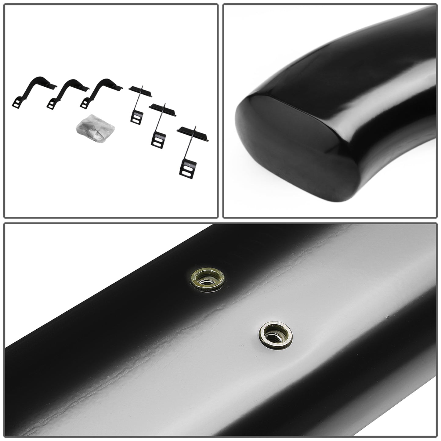 ESTRIBOS 4" - OVAL - 45 DEG - 15-16 FORD F-150 - SUPER CREW - BLACK