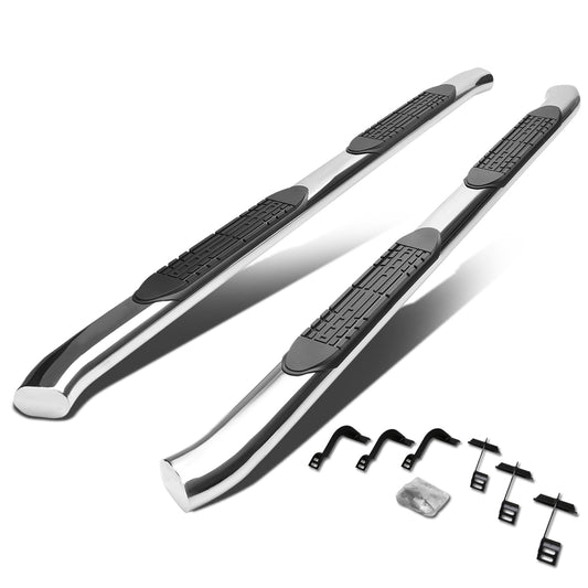 ESTRIBOS 4" - OVAL - 45 DEG - 15-16 FORD F-150 - SUPER CREW - SILVER