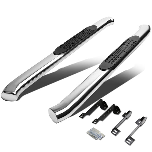 ESTRIBOS 4" - OVAL - 45 DEG - 99-16 CHEVY SILVERADO 1500, 2500, 3500 - REGULAR CAB - SILVER