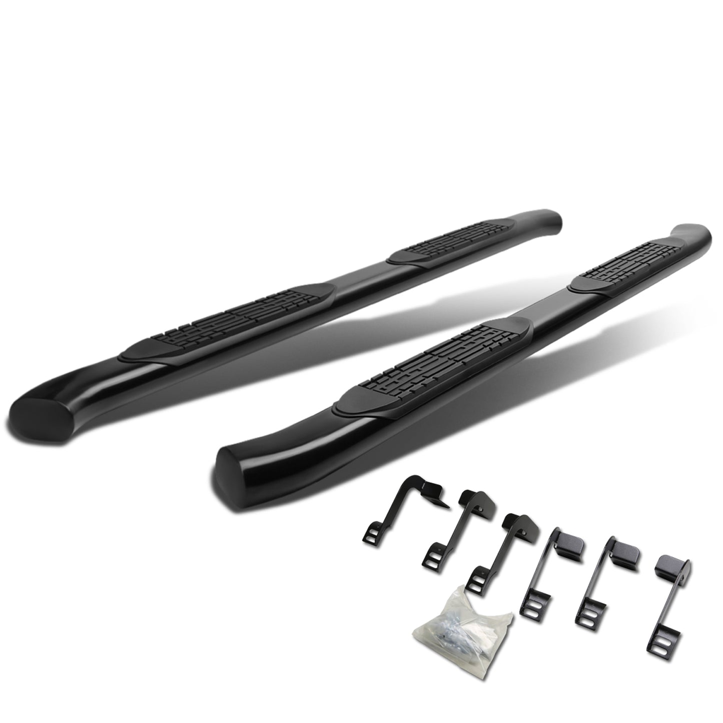 ESTRIBOS 4" - OVAL - 45 DEG - 11-16 RAM 1500, 2500, 3500 / 2010 DODGE RAM 2500, 3500 / 09-10 DODGE RAM 1500 - QUAD CAB - BLACK