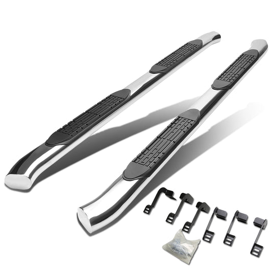 ESTRIBOS 4" - OVAL - 45 DEG - 11-16 RAM 1500, 2500, 3500 / 2010 DODGE RAM 2500, 3500 / 09-10 DODGE RAM 1500 - QUAD CAB - SILVER