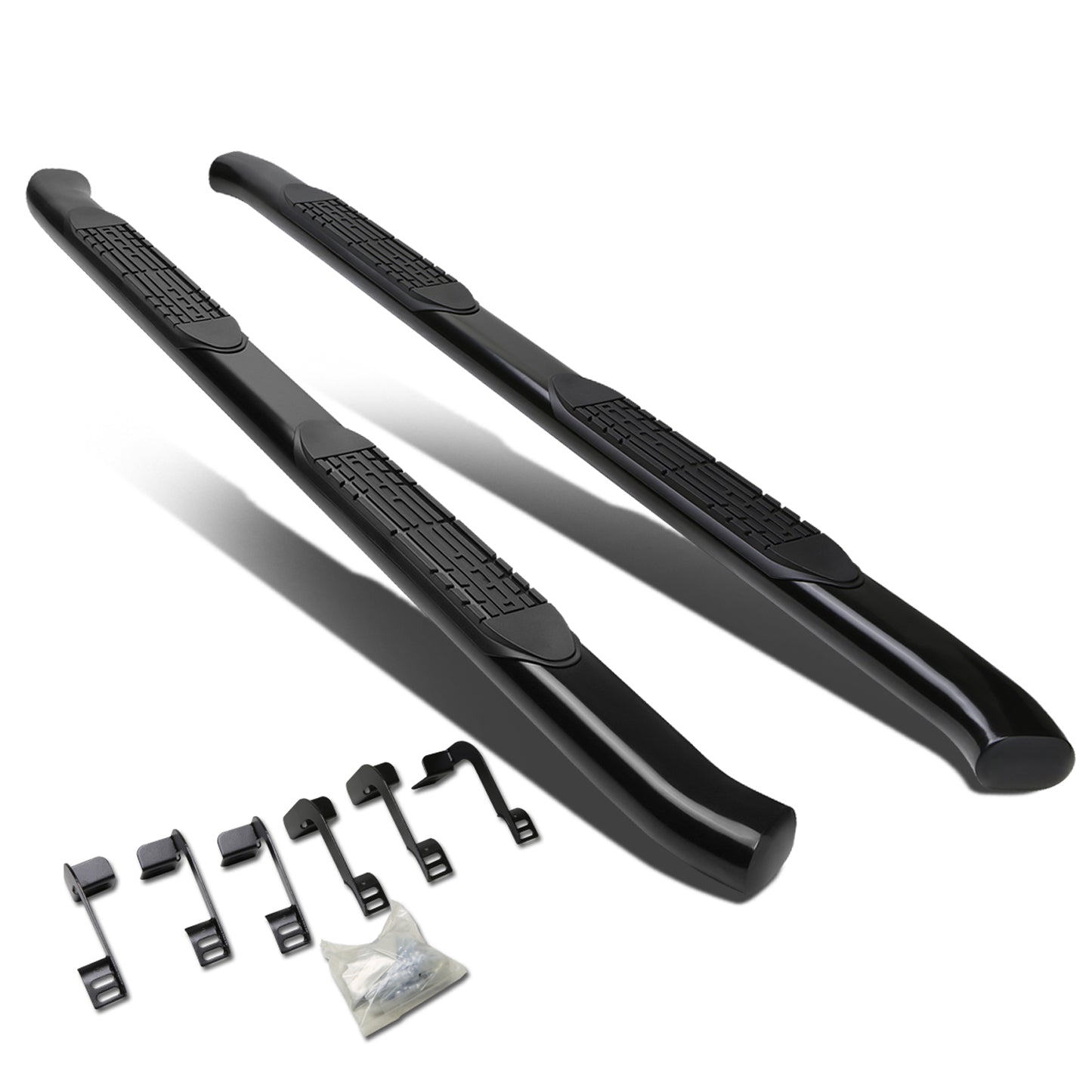 ESTRIBOS 4" - OVAL - 45 DEG - 11-16 RAM 1500, 2500, 3500 / 2010 DODGE RAM 2500, 3500 / 09-10 DODGE RAM 1500 - CREW CAB - BLACK